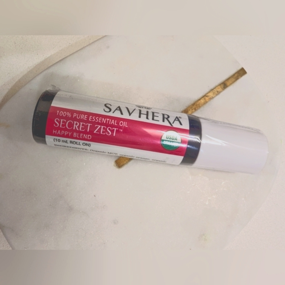 Savhera Essential Oil Roll On (10 ml) USDA Organic Secret Zest Citrusy Sweet